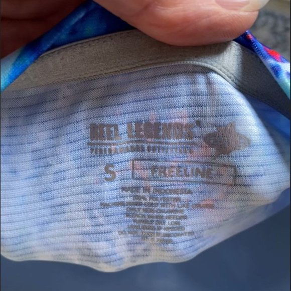 Reel Legends Blue Splatter Freeline Top - Picture 2 of 2
